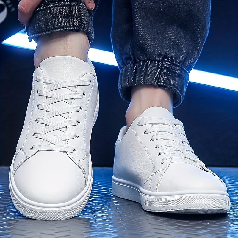 Lace-up Sneakers, PU Leather Skate Shoes, Easy To Clean