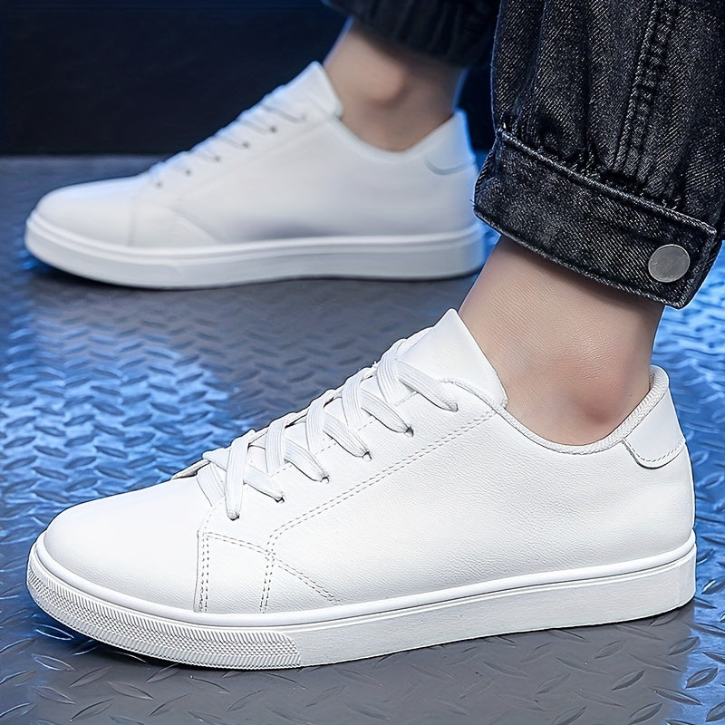 Lace-up Sneakers, PU Leather Skate Shoes, Easy To Clean