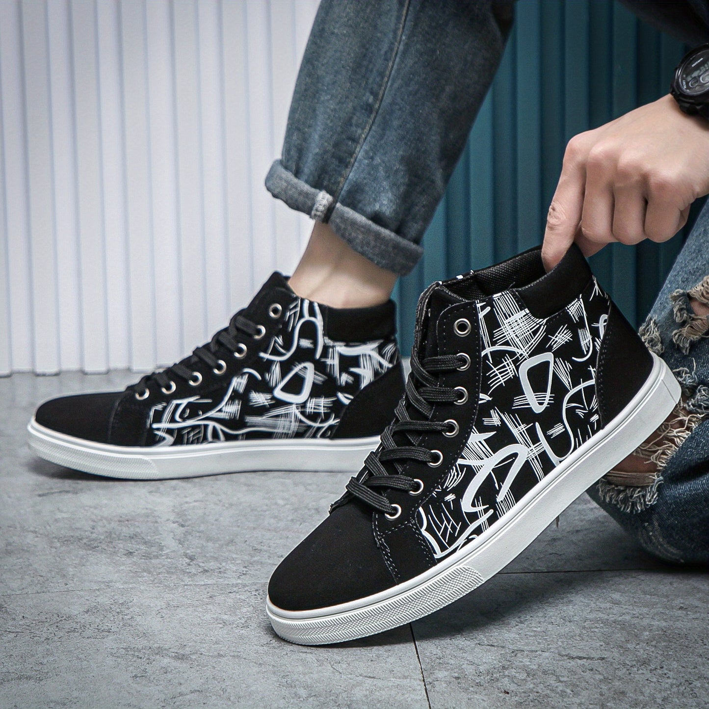 Trendy Walking Shoes, Casual Non-slip Lace-up Sneakers
