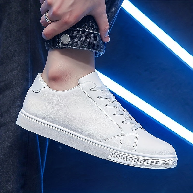 Lace-up Sneakers, PU Leather Skate Shoes, Easy To Clean